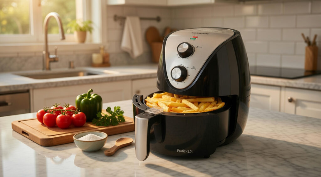 air fryer pequena cozinha moderna