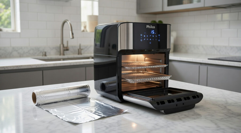 papel aluminio na air fryer